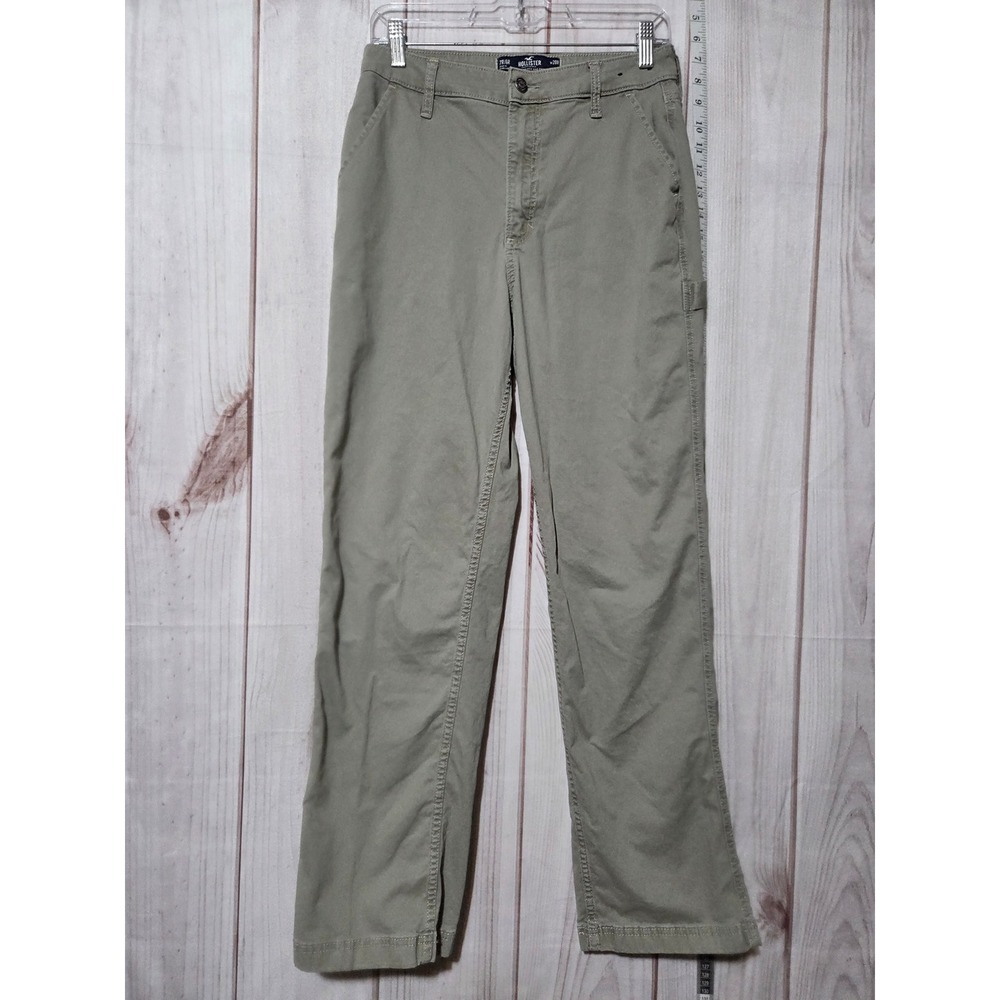 Hollister Pants Ladies 28 High Rise Dad Pant Olive Green Utility Pockets